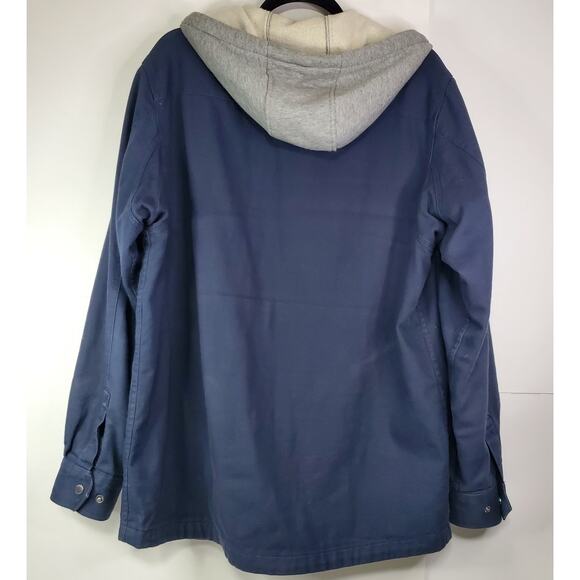 Duluth Trading Co Men's Full Zip Flannel Lined Hooded Canvas Jacket Navy • M - Picture 5 of 12